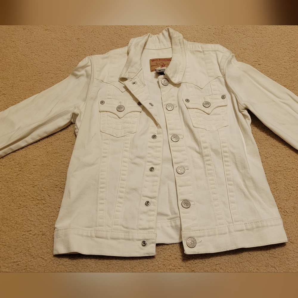 Vintage True Religion White Jean Jacket